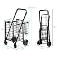 thumbnail image 3 of Spaco Folding Shopping Cart Basket Rolling Trolley with Adjustable Handle-Black, Heavy Duty Collapsible Utility Cart with Wheels for Storage, Laundry, Luggage, 3 of 9