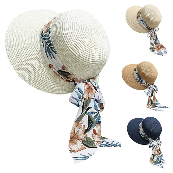 Shadoumai Women Floppy Sun Hat Sun Visor Hat for Women Breathable Summer Hat Wide Brim Beach Hat Straw Bucket Hat