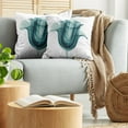 thumbnail image 5 of Ambesonne Rose Throw Pillow Cover 2 Pack, Flowers Nature, 24", Teal White, 5 of 5