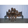 thumbnail image 2 of Nifao Mom and boys reading stories on bench bronze statue – Outdoor Garden Decor Sculpture, 53"L x 33"W x 39"H, 2 of 10