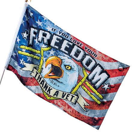 If You Love Your Freedom Thank A Vet Outdoor Flag