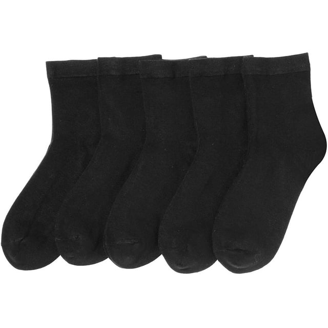 Calcetines de mujer Calcetines de bambú Calcetín informal de un cuarto Transpirable Calcetín resistente a los olores 5 pares (Negro) Xemadio CJWUS-3356