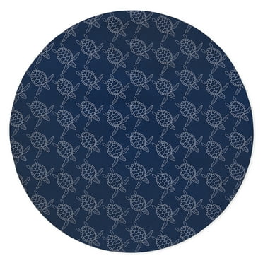 SWIMMING TURTLES NAVY Outdoor Rug By Kavka Designs