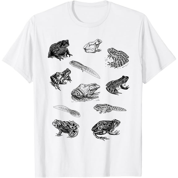 Tadpole Frog Toad Collage Lovers Hunters Unisex T-Shirt for Men Women Kids Toddler