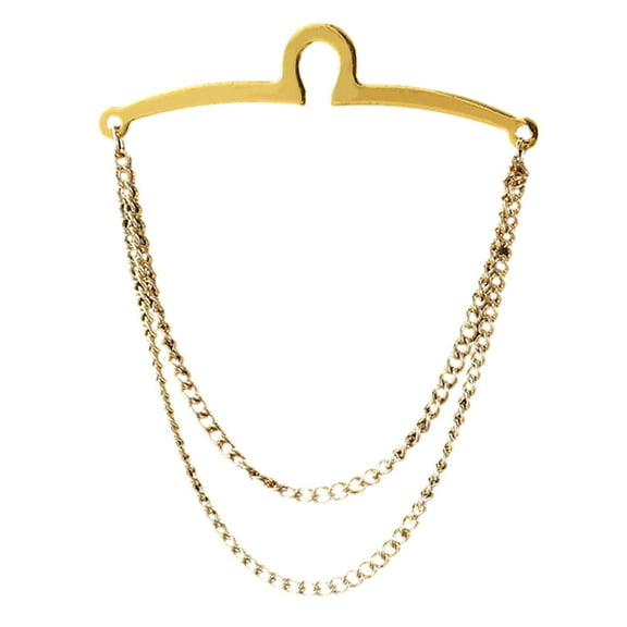 lixuesong Men Tie Chain Double Chains Shirt Blouses Necktie Link Chain Buckle Metal Tie Clips Business Wedding Formal Jewelry