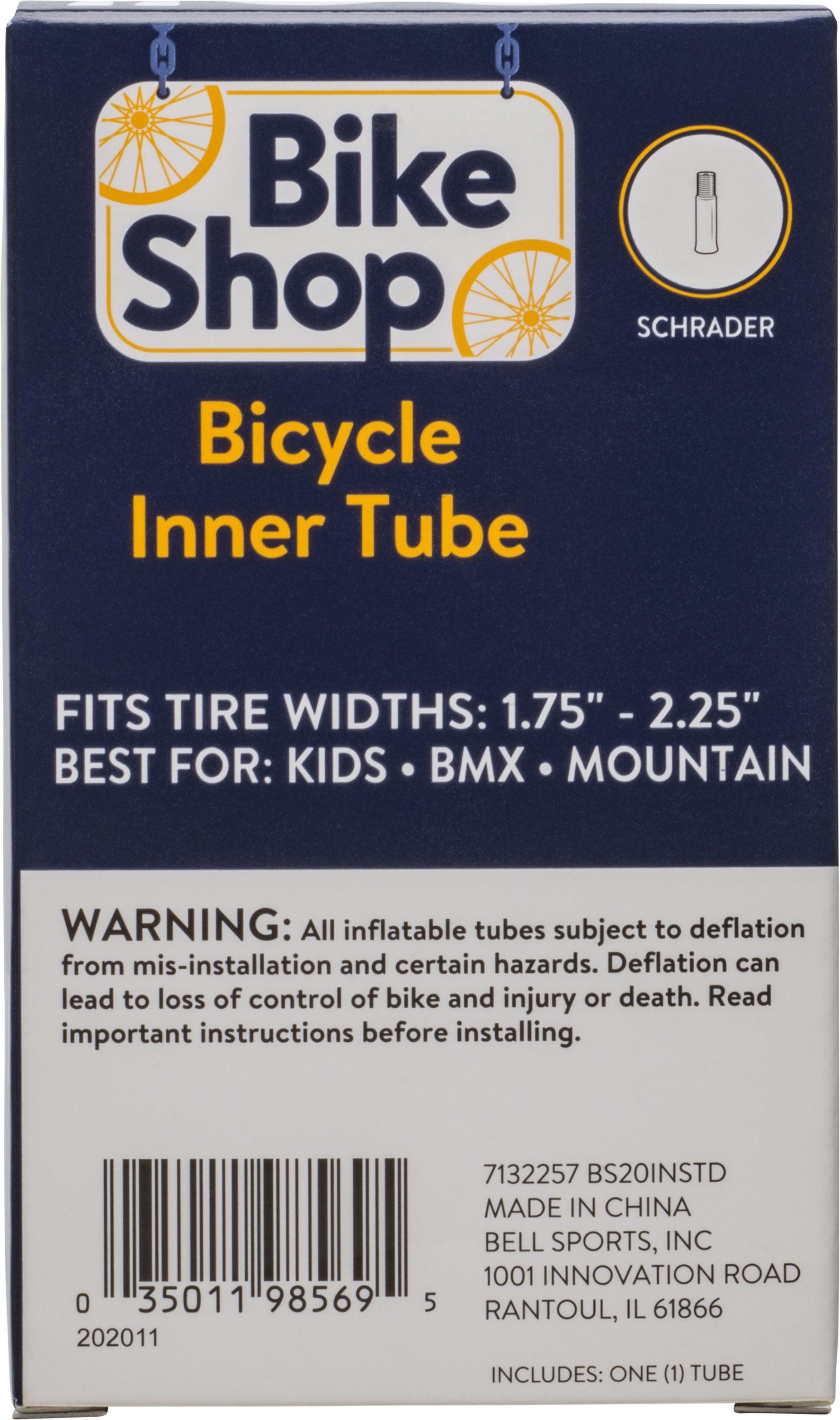 ETC KIDS Bike BMX Bicycle Inner Tube 20" x 1.75-2.25 Schrader Valve 40mm 