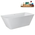thumbnail image 5 of 67" Streamline G-89-339-BBR Soaking Glossy White Freestanding Tub and Tray With Internal Drain in Brushed Brass, 5 of 19