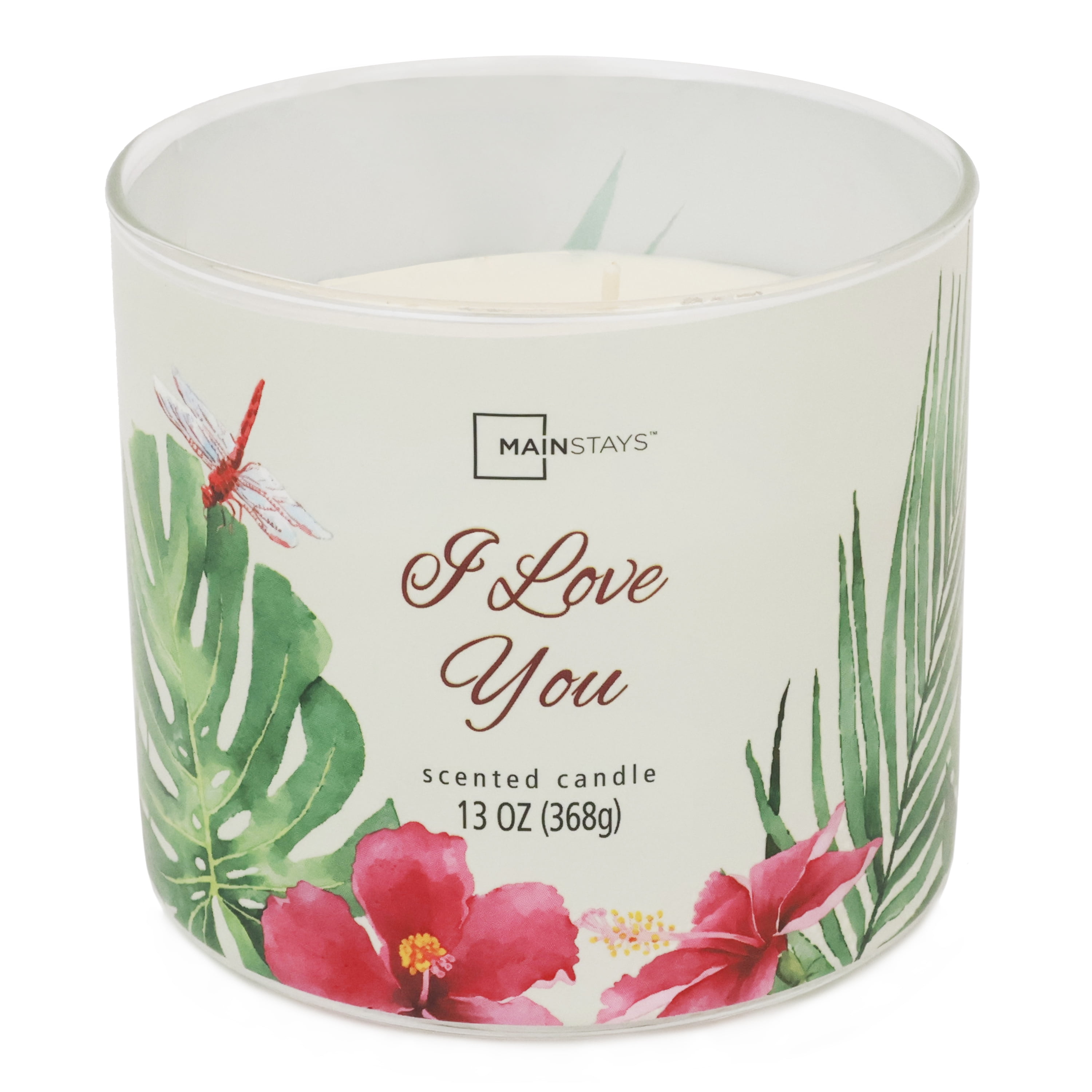 Mainstays 3-Wick Wrapped Candle Raspberry Peach Frose", 13-Ounce