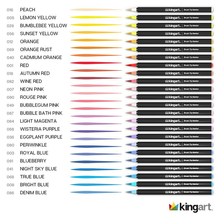 KINGART® Studio Real Brush Watercolor Pens, Set of 24 Unique Colors –  CEEBEE BABY