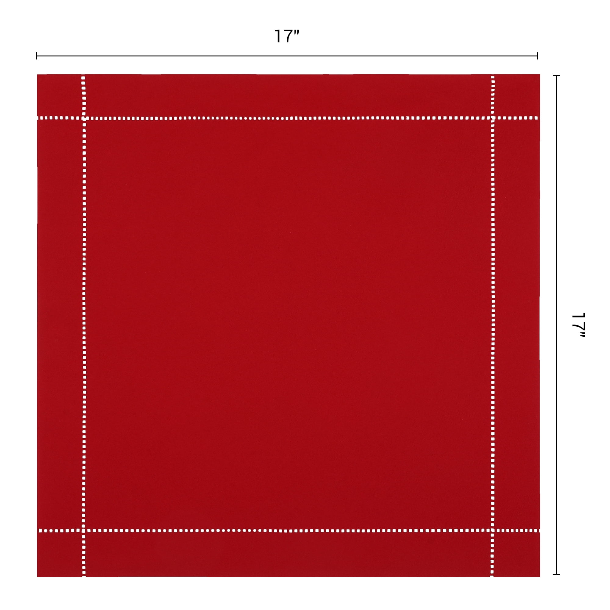 Unique Bargains 12 Pack Washable Polyester Cloth Napkins for Dining Wine Red 17"x17"