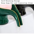 thumbnail image 4 of Jabonera con drenaje automático en cascada para ducha, cocina, baño, bañera, soporte de cerámica de primera calidad, se mantiene seco, prolonga la vida útil, fácil de limpiar sin perforar, verde, 4 of 4