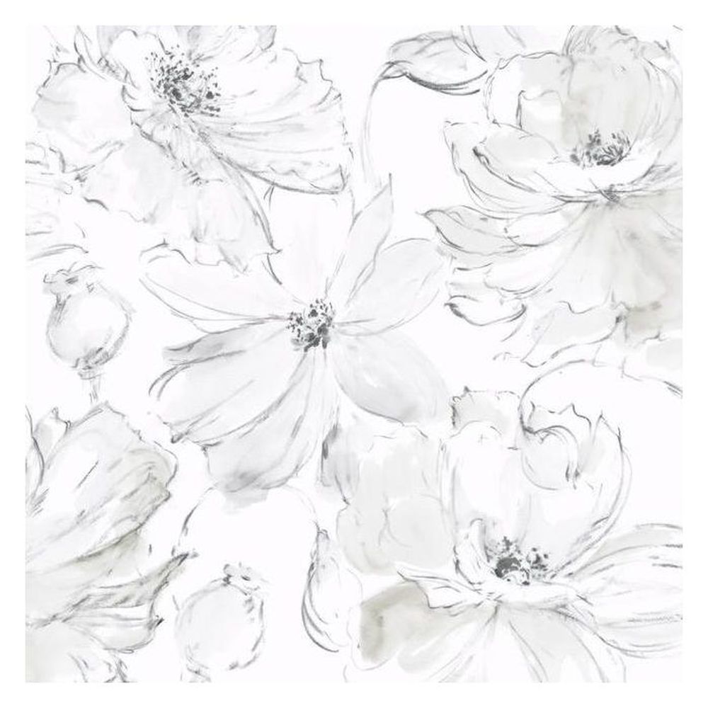 York Wallcoverings CL2520 Floral Dreams Wallpaper Gray - Walmart.com