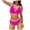 Pink, variant on Xudanell Bikini Set for Women Two Piece Swimsuit V Neck Triangle Top Wide Straps Cross Back Lace up Mid Rise Sexy Swimwear (Red,S)