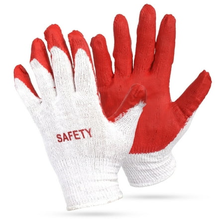 

SAFETY Non-Slip 300 Pairs Work Gloves Red Latex Garden Gloves by STIX-ON