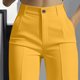 thumbnail image 4 of Neewe Womens High Waist Wide Straight Leg Trousers Casual Slacks Dress Button Waist Pants with Pockets, 4 of 7