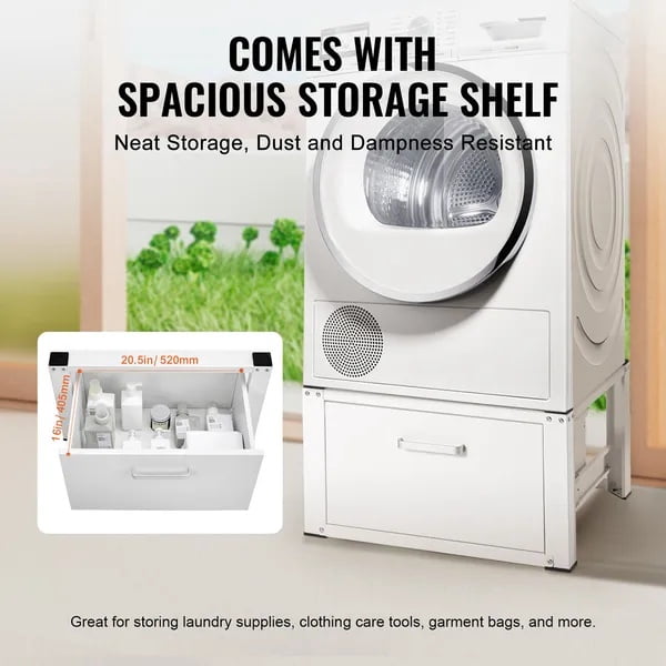 Laundry Pedestal, Washer And Dryer Base Stand Platform Universal Fit 660lbs Capacity, Heavy Duty Multi-Functional Base for Washing Machine with Drawer & Rich Accessories