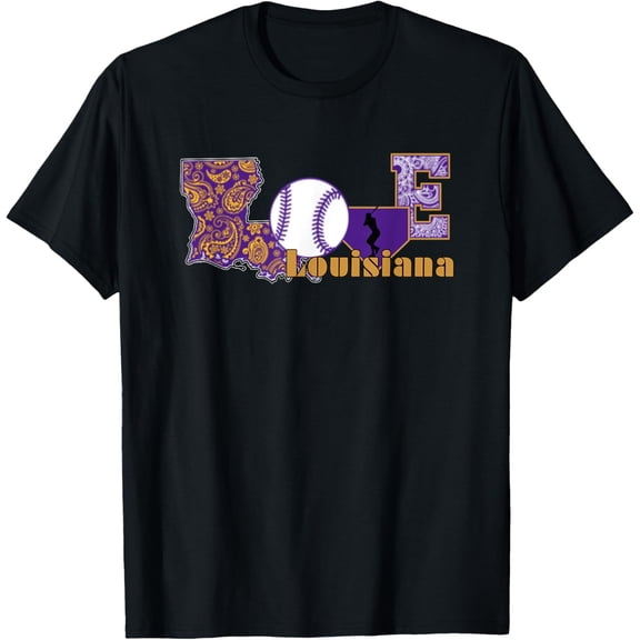 Love Louisiana Baseball Game Day Sports T-Shirt