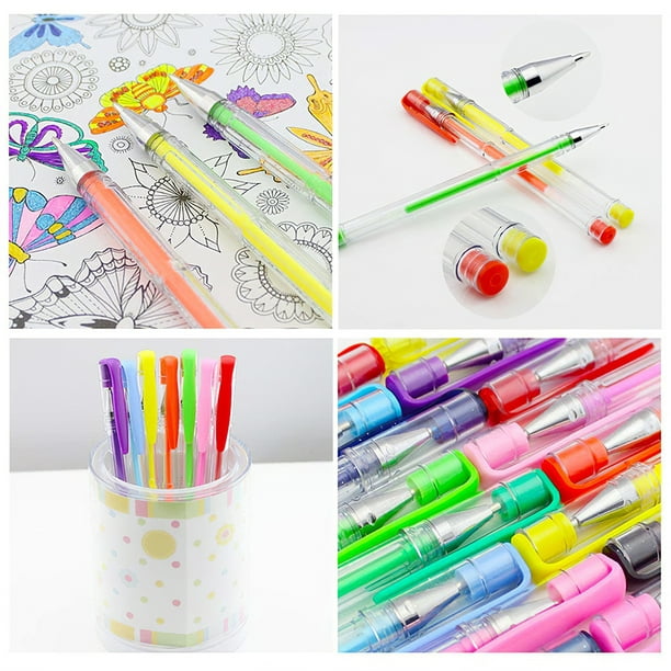 100pcs Colors Gel Pens Set 0.5 1.0mm Tip Drawing Writing for Adult Coloring  Books Glitter