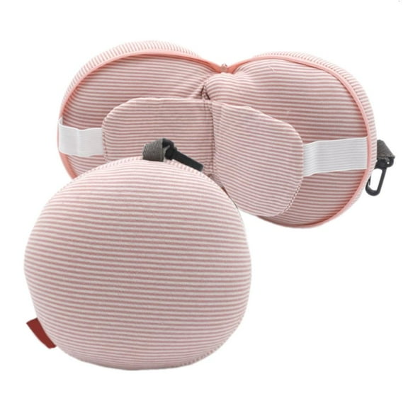 YIEMEEN 2 In 1 Stripe Travel Pillow And Eye Mask PP Cotton Portable for Travel