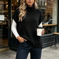 thumbnail image 4 of Tbopshirt Women Sleeveless Sweater Vest Turtleneck Oversized Pullover Sweaters with Front Pockets for Fall Winter Casual Outfit Going Out Knit Tops, 4 of 8