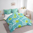 thumbnail image 2 of Manfei Tennis Racket Queen Bedding For Boys,Ball Sport Bedding Comforter Set Queen,Cyan Fresh Tone,Reversible,7-Piece, 2 of 8