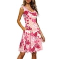 thumbnail image 2 of Renewold Valentine's Day Tank Dress for Women Pink Hearts Sleeveless Dresses Casual A-Line Dress with Pockets Skin Friendly High Waistline Sundress Size L, 2 of 6