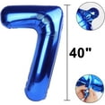 thumbnail image 2 of 40 Inch Number Blue 7 Balloon,Large Dark Blue Foil Number Balloons 7 17 27 70 for Boys Girls Men Women Digit 7 Balloons Birthday Anniversary Events Party Decorations Supplies, 2 of 16