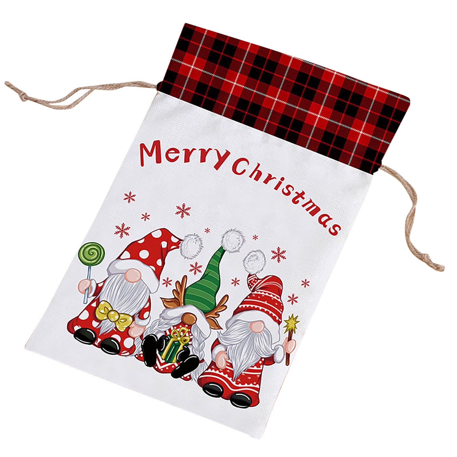BOSTEY Christmas Drawstring Gift Bags Xmas Gift Wrapping Bags Christmas