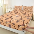 thumbnail image 3 of Manfei Kawaii Capybara Twin Sheet Sets,Capybara Lovers Twin Fitted Sheet,Cartoon Animals Lovers Flat Sheet For Boys Girls,,Microfiber Bedroom Decor,3-Piece, 3 of 7