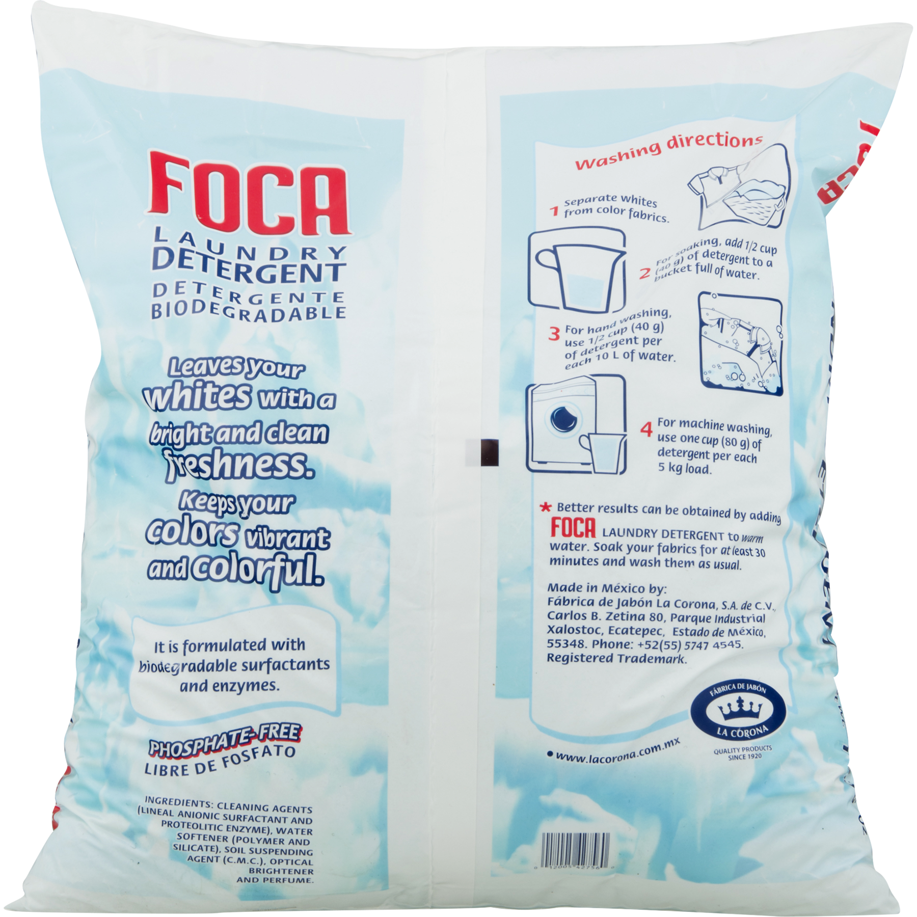 Foca Phosphate Free Laundry Detergent, 176.36 oz - image 3 of 6