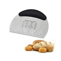 Multi-Functional Stainless Steel Dough Scraper – Heavy-Duty Kitchen Tool for Pizza, Bread, Cake & Pastry Baking, with Ergonomic Handle & Measuring Scale TIKA