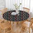 thumbnail image 3 of Dark Christmas Tree and Gift Pattern Round Fitted Tablecloth with Elastic Edge,Dining Table Cover Waterproof,Outdoor Round Tablecloth for Camping,Dining,Indoor and Outdoor, 3 of 7