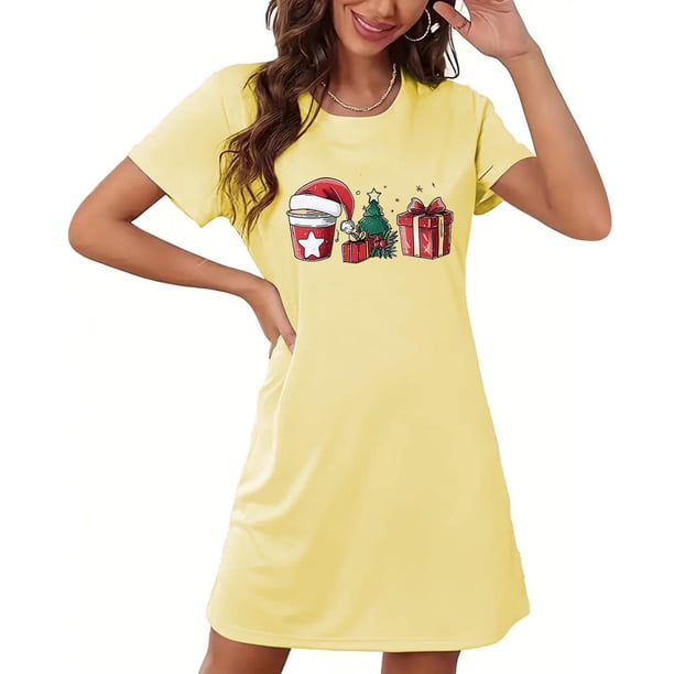 Camisón corto de talla grande para mujer, camisón de manga corta con estampado de pecho a la moda, camisón para mujer