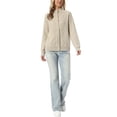 thumbnail image 3 of INSPIRE CHIC Women's Cardigan Sweater Mock Neck Long Sleeve Argyle Cable Button Front Knit Coat Apricot S, 3 of 7