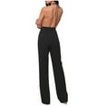 thumbnail image 5 of KIHOUT Women's Halter Neck Deep V-Neck Jumpsuit Sleeveless Backless Wide Leg Formal Blouse for Party Evening Wear, 5 of 9