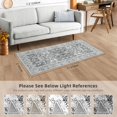 thumbnail image 2 of Boho Vintage Round Rug ft- Faux Wool Dreely Washable Area Rug Small Distressed Throw Rugs Floor Carpet for Door Mat Entryway Bedrooms Laundry (Round - ; Diameter Border ), 2 of 7