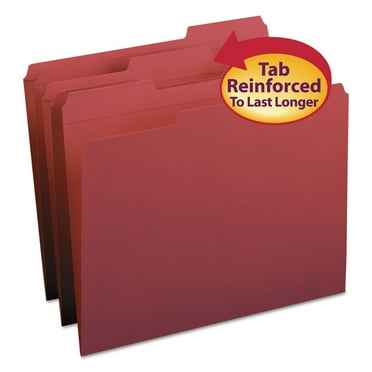 Smead Reinforced Top Tab Colored File Folders 1/3-Cut Letter Maroon 100/Bx 13084