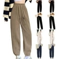thumbnail image 4 of MaFYtyTPR Women Warm And Cold Cotton Pants Lightweight Plus Size High Waist Casual Versatile Women Pants Long Pants Beige XXXXL, 4 of 4