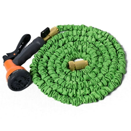 Brass Water Hose - Flexible Garden Water Hose Expandable Spray Nozzle Pipe Copper 25 50 75 100 FT