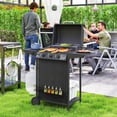 thumbnail image 2 of Outsunny 3+1 Burner Propane Gas BBQ Grill, Portable Gas Grill, Black, 2 of 10