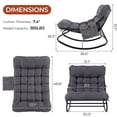 thumbnail image 3 of Pirecart Papasan Rocking Chair with Side Pocket, Comfy Lounge Chair with Cushion & Sturdy Metal Frame, Patio Rocker Chair for Balcony Backyard, Dark Gary, 3 of 12