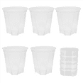 thumbnail image 3 of 6 Inch Transparent Plastic Garden Pots Self Watering Planters, 5 Pack Plastic Nursery Plant Pots with Deep Reservior, 3 of 9