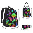 thumbnail image 2 of Balery Bright Mushrooms Mochila escolar 3 en 1 para niños: mochila resistente con lonchera térmica y estuche para lápices. Mochila escolar para niños y niñas., 2 of 7