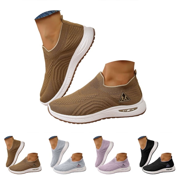Women's Slip on Sneakers Breathable Platform Soft Sole Tennis Shoes Lightweight Athletic Gym Non Slip Work Shoes