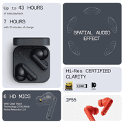 CMF Buds Pro 2 Wireless Earbuds with Smart Dial, 50dB Hybrid Noise Cancelling Earbuds Wireless Bluetooth 5.4, 11mm Bass with LDAC, 6 Hi-Res Audio Mics, 43H Playtime, Fast Charging Case, Dark Grey