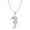 Clear, variant on Seahorse Pendant Necklace Aqua Rhinestone Crystal Rhodium Plated 17 Inch Snake Chain J0237-AQ