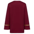 thumbnail image 5 of iiniim Boys Liturgical Worship Praise Dance Top Metallic Color Block Long Sleeve Pullover Shirts Tunic Dancewear Burgundy 10, 5 of 7