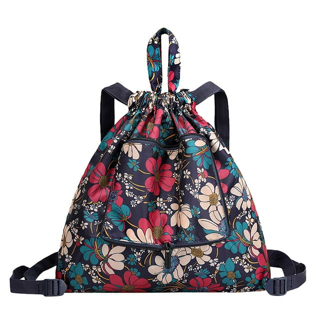 Faraee Drawstring Backpack Waterproof Sports Gym Sack Bags Casual Travel Beach Dayback with Front Pocket