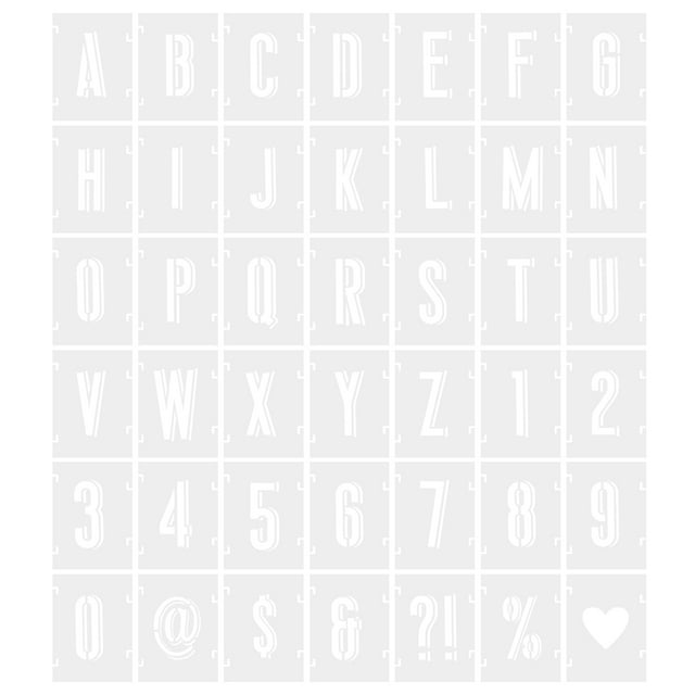 Unique Bargains 3 Inch Letter Number Stencils 3.2' Width Reusable Alphabet Numbers Symbol Templates Set Shadow, White 42 Pack