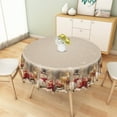 thumbnail image 4 of Nanqianyi Round 70'' Christmas Tablecloth Winter Snowman Elk Gifts for Xmas Festival Kitchen Table Cloth Decor, 4 of 9